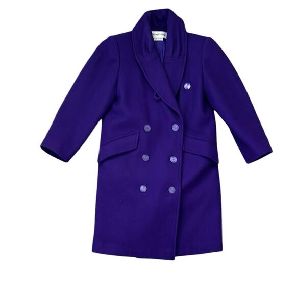 Vintage 90s Young Gallery Royal Purple Girls Long Dress Peacoat 7 - Picture 1 of 13